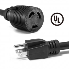 HITBOX Adapter Cord 1.5-Feet 14 AWG Power Extension Cord L6-30R Cable Connector Convert 110V to 220V 30A 3 Prong twist lock in plug
